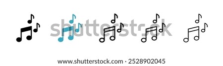 Music note icon vector illustration set