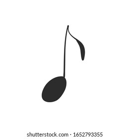 Music note icon vector illustration.Black silhouette isolated on white background.