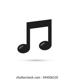 Music note icon. Vector isolated music symbol.