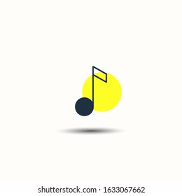 Music note icon vector. Linear symbol. Pictogram illustration on white background.