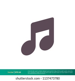 Music Note Icon Vector Logo Template Illustration Design. Vector EPS 10.