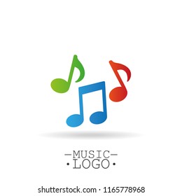 Music note icon vector logo