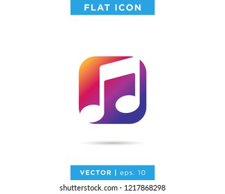 Music Note Icon Vector Logo Design Template.