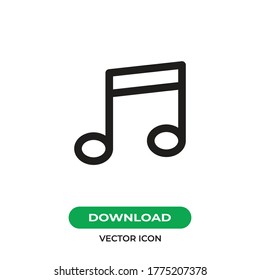 Vector de icono de nota musical. Signo de melodía