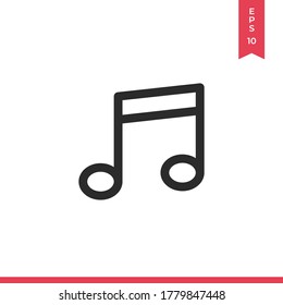 Music note icon vector. Melody sign