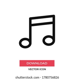 Music note icon vector. Melody sign