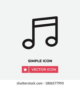 Vector de icono de nota musical. Signo de melodía
