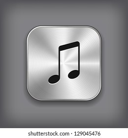 Music note icon - vector metal app button