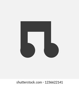 Music note icon vector. Musical note symbol. Linear style sign for mobile concept and web design. Music symbol illustration. Pixel vector graphics - Vector.
