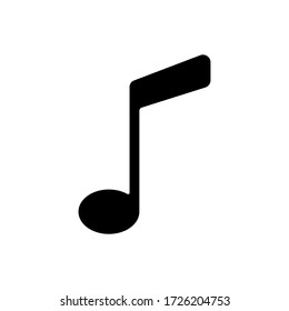 Vector de icono de nota musical en fondo blanco