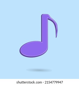 Music note icon vector with purple color with blue background best for property images