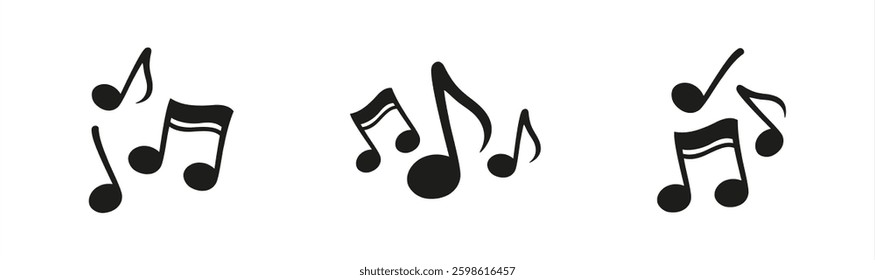 Music note icon vector set.