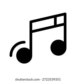 Ilustração de Design de Símbolo de Vetor de Ícone de Nota de Música