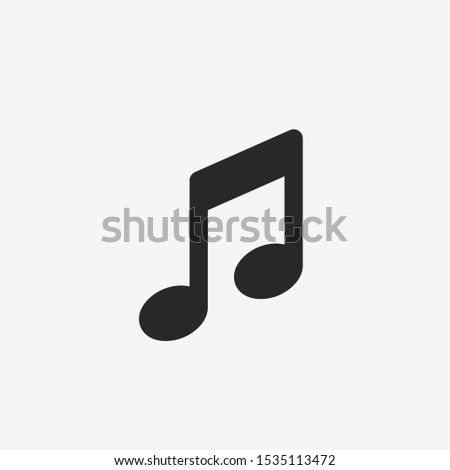 Music note icon. Vector symbol on white background.