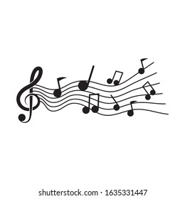 Music note icon vetor logo creative illustration