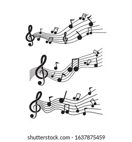 Music note icon vetor logo creative illustration