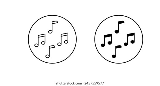 music note icon with white background vector stock illustration