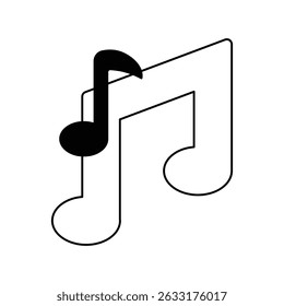 music note icon with white background vector stock illustration