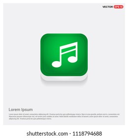 Music note iconGreen Web Button - Free vector icon
