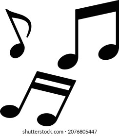 Music note icons in black. Simple vector image.