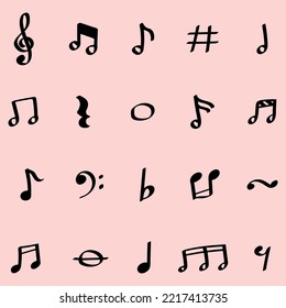 music note icons design simple background