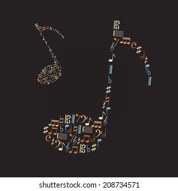 music note icons like big music note eps10