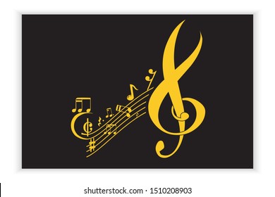 Music Note Icons, Music Scale, Music Element Vector