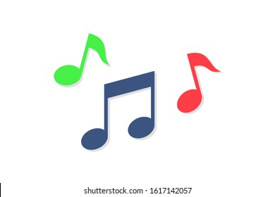 Music Note Icons Set isolated on white background. Flat Vector Icon Design Template Element