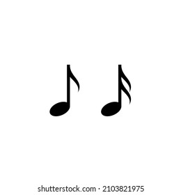 Music note icons set isolated on white. song, melody or tune, volume. Flat vector button for musical app. 