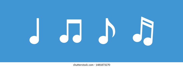 Music note icons set. Vector musical symbol collection.
