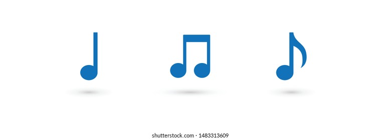 Music note icons set. Vector musical symbol collection.