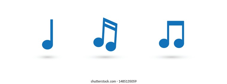 Music note icons set. Vector musical symbol collection.