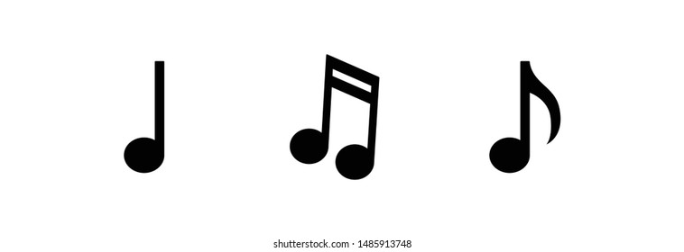 Music note icons set. Vector musical symbol collection.