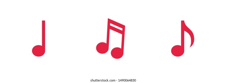 Music note icons set. Vector musical symbol collection.