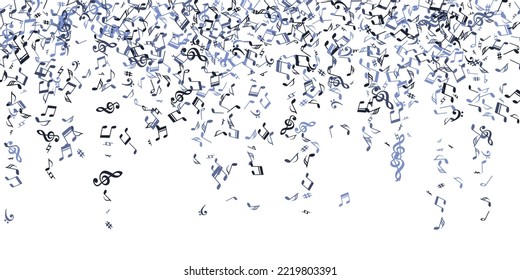 Music note icons vector backdrop. Symphony notation signs placer. Dance music illustration. Creative note icons signs with treble clef. Concert poster background.