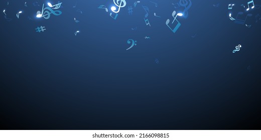 Fondo vectorial de los iconos de nota musical. Señales de notación de canción girando. Patrón musical de baile. Señales de iconos de notas antiguas con bajo clef. Diseño gráfico de pancartas.