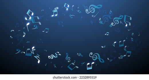 Music note icons vector design. Audio recording signs swirling. Nightclub music wallpaper. Funky note icons signs with sharp. Birthday card backdrop.