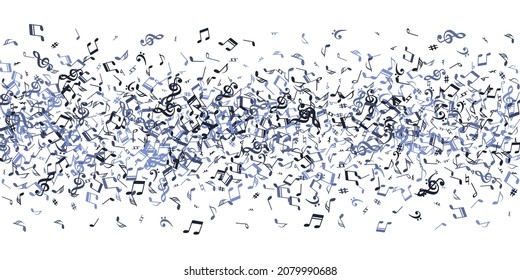 Music note icons vector illustration. Sound composition signs burst. Disco music wallpaper. Retro note icons signs with bass clef. Party flyer backdrop.