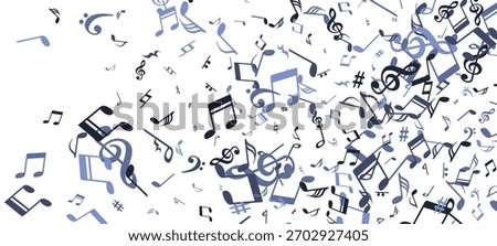 Music note icons vector illustration. Song notation elements scatter. Digital music illustration. Creative note icons elements with sharp. Concert poster backdrop.