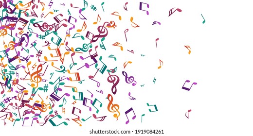 Music note icons vector wallpaper. Audio recording elements burst. Digital music concept. Doodle note icons silhouettes with pause. Album cover graphic design.