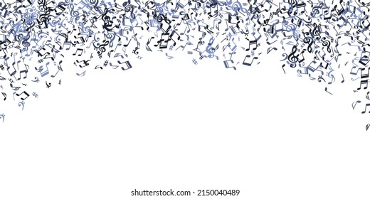 Symbole für Musiktitel, Vektorhintergrund. Tonaufnahme-Zeichen wirbeln. Digitales Musikmuster Symbole der Grunge-Noten mit scharfem Hintergrund. Banner-Grafikdesign.