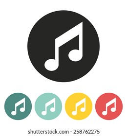 Music note icon.Vector illustration.
