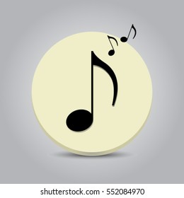 Music note icon.Vector illustration. EPS 10