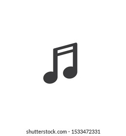 Music note icon,vector on a white background