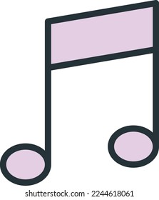 ilustración de nota musical con estilo plano