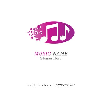 Music note illustration icon vector template