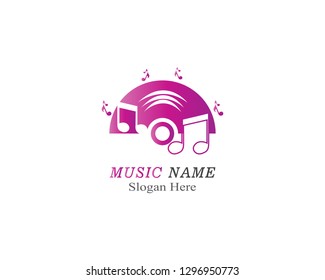 Music note illustration icon vector template