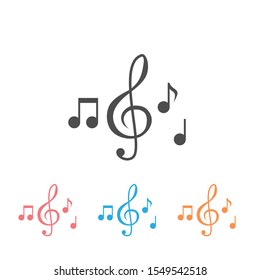 Music note illustration icons. Sound and melody symbols