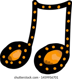 Nota musical, ilustración, vector sobre fondo blanco.