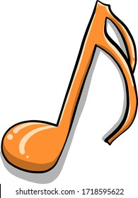 Music note, illustration, vector on white background